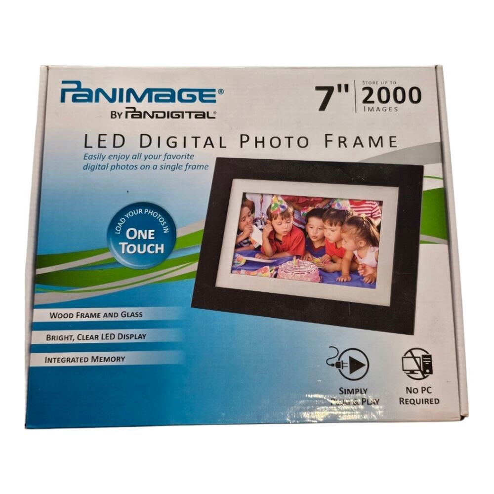 Panimage By Pandigital LED Digital Photo Frame 7" Stores Up To 2000 Images